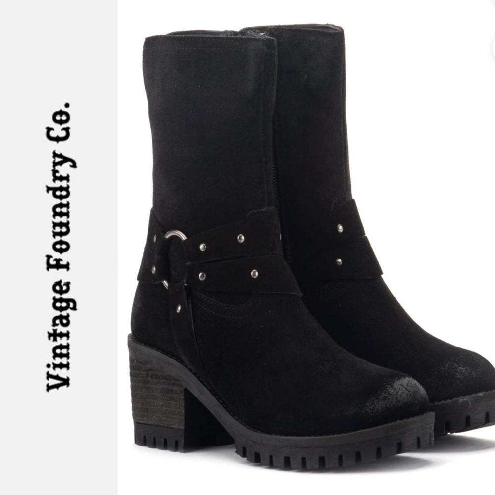 Vintage Foundry Co. Sienna Black Harness Boots